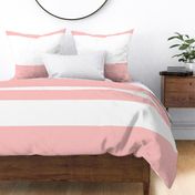 12" Blush Pink and White Stripes - Horizontal - Jumbo - 12 Inch / 12 In / 12in