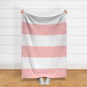 12" Blush Pink and White Stripes - Horizontal - Jumbo - 12 Inch / 12 In / 12in