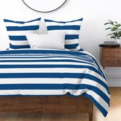 3" Classic Blue and White Stripes - Horizontal - 3 Inch / 3 In / 3in