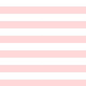 1/2" Powder Pink and White Stripes - Horizontal - Half Inch / 1/2 Inch / Half In / 1/2 In / 1/2in / 0.5 Inch