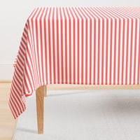 1/2" Coral and White Stripes - Horizontal - Half Inch / 1/2 Inch / Half In / 1/2 In / 1/2in / 0.5 Inch