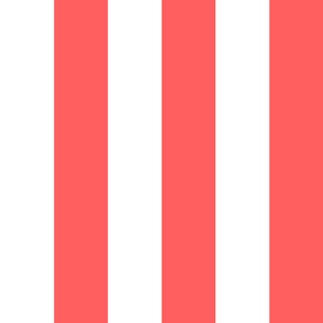 3" Coral and White Stripes - Vertical - 3 Inch / 3 In / 3in