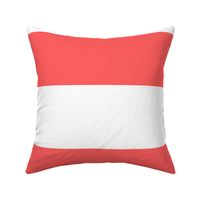 6" Coral and White Stripes - Horizontal - 6 Inch / 6 In / 6in