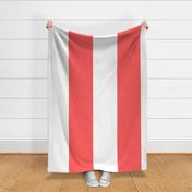 12" Coral and White Stripes - Vertical - 12 Inch / 12 In / 12in