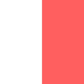 12" Coral and White Stripes - Vertical - 12 Inch / 12 In / 12in