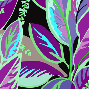 Jumbo Tropical T-leaf Bloom-purple