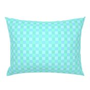 Vintage Teal Green & Blue Checkered Squares