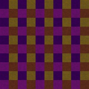 Retro Purple Brown & Yellow Checkered Squares