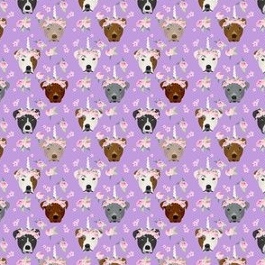 MINI pitbull unicorn crown fabric - dog unicorn fabric, floral crown fabric, flower crown fabric - purple