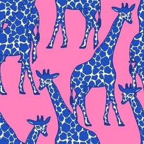 Giraffe Allover Pink Blue