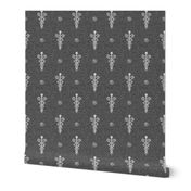 Caduceus - medical symbol - dark gray linen