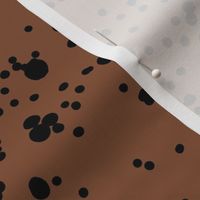 Ink speckles and thick stains spots and dots messy minimal boho design Scandinavian style nursery autumn winter rusty copper brown LARGE