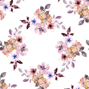 Grandmillennial warm pink  watercolor flowers  from anines Atelier. Use the design for bedroom and bathroom walls