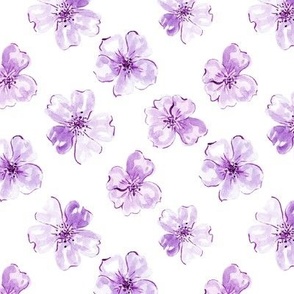 Whimsical lavender flowers in watercolor from Anines Atelier. Use the design for gender neutral nursery