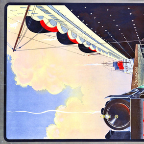 46-13   French Line Ocean Travel & Boat Train Poster