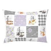 Woodland Buddies//Purple - Wholecloth Cheater Quilt - Rotated