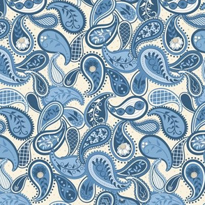 May Paisley: Plate Blue Modern Paisley Design