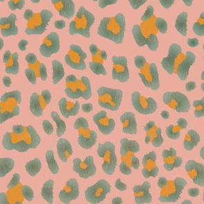 Animalier-Leopard Print-Viridian On Peach