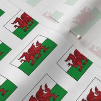 welsh flag fabric - cymru fabric, welsh dragon - white