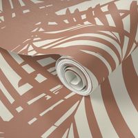 palm leaf JUMBO scale - palm fronds wallpaper, terracotta beige