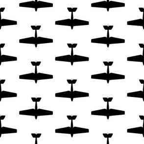 Vintage Airplanes Classic Black & White Print (Large Scale)