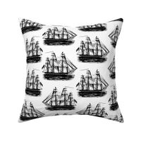 Classic Sailing Ships in Black & White (Large Scale)