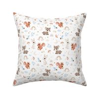 Woodland Wonderland - white blue SMALL