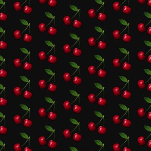 Rockabilly retro cherries on black