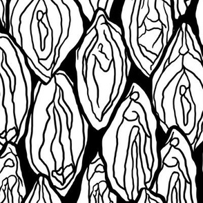 Vagina Fabric Black & white, Large