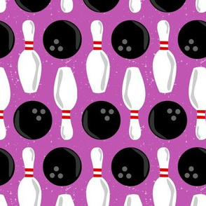 Bowling Balls and Pins Purple