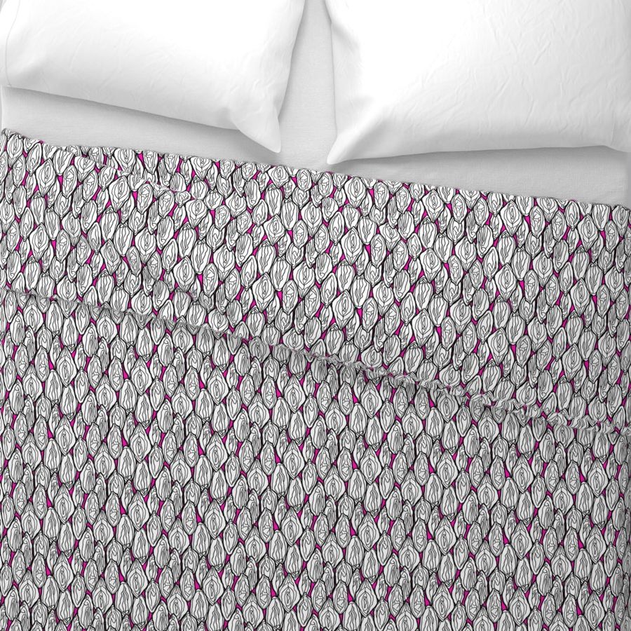 Vaginas Fabric Pink, black & white, Medium