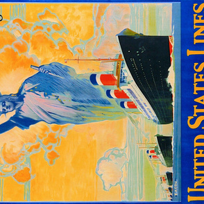 46-17 United States Lines Travel Poster
