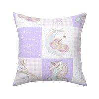 Unicorn patchwork purple 6 inch sqaure