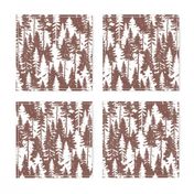 Pine Tree Camouflage / Maroon White Linen Texture Camo Woodland Fabric Wallpaper