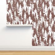 Pine Tree Camouflage / Maroon White Linen Texture Camo Woodland Fabric Wallpaper