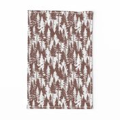 Pine Tree Camouflage / Maroon White Linen Texture Camo Woodland Fabric Wallpaper