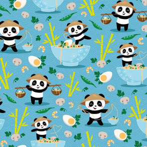 pandas and noodles - blue