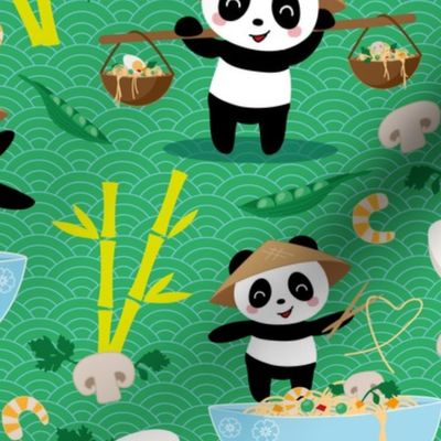 pandas and noodles - green