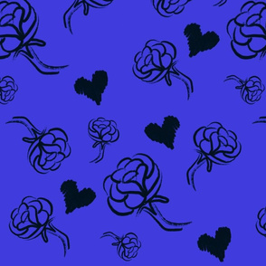 Black Roses on Royal Blue