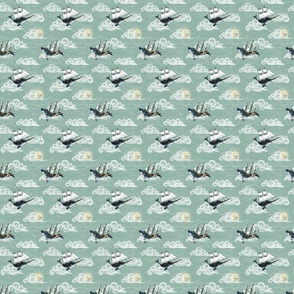 Extra Small 1.5 inch whales Whimsical Sky Wonderland, gender neutral baby nursery nautical