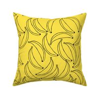 Cute Bananas on Yellow Background