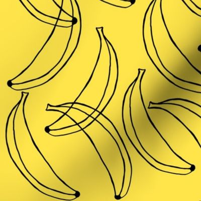 Cute Bananas on Yellow Background