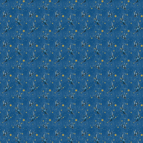 1 inch extra small swallow birds and stars on distressed french blue