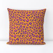 Animalier-Leopard Print-Purple & Hot Pink On Orange