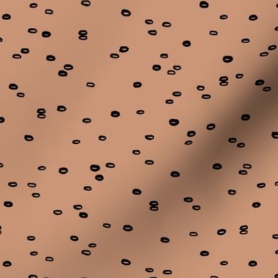 Little drops and ink bubbles spots minimal circle design scandinavian abstract spots nursery off caramel brown