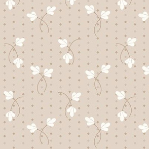 Carrie Floral Toss: Light Brown Small Floral, Cream & Brown Small Print