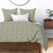 May Paisley: Green & Chestnut Modern Paisley Design, Powdery Green Paisley