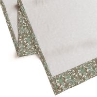 May Paisley: Green & Chestnut Modern Paisley Design, Powdery Green Paisley