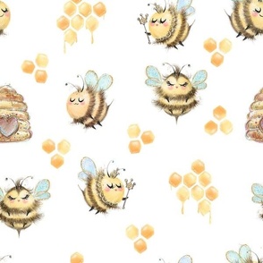 Honey Bee & Lemon Nursery Home Decor Art Print Printable Citrus