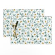 Teal & Yellow Bee Floral - Small